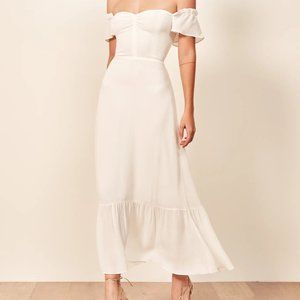 New Reformation Butterfly Off the Shoulder Dress